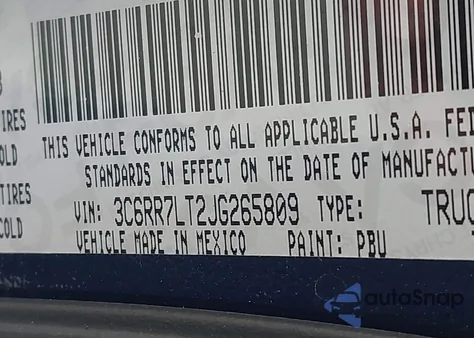 2018 Ram 1500 Big Horn 4X4 5'7 Box z USA, uszkodzony, nr VIN 3C6RR7LT2JG265809